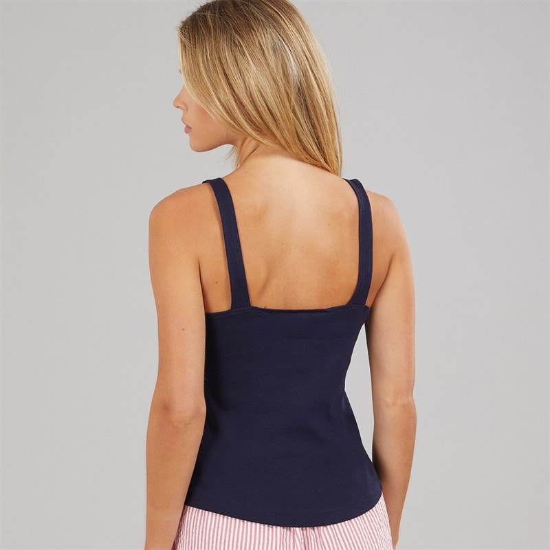 Womens Button Down Vest Dark Navy - Image 2