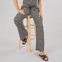 Womens Alice Stripe Trousers Black/Cream
