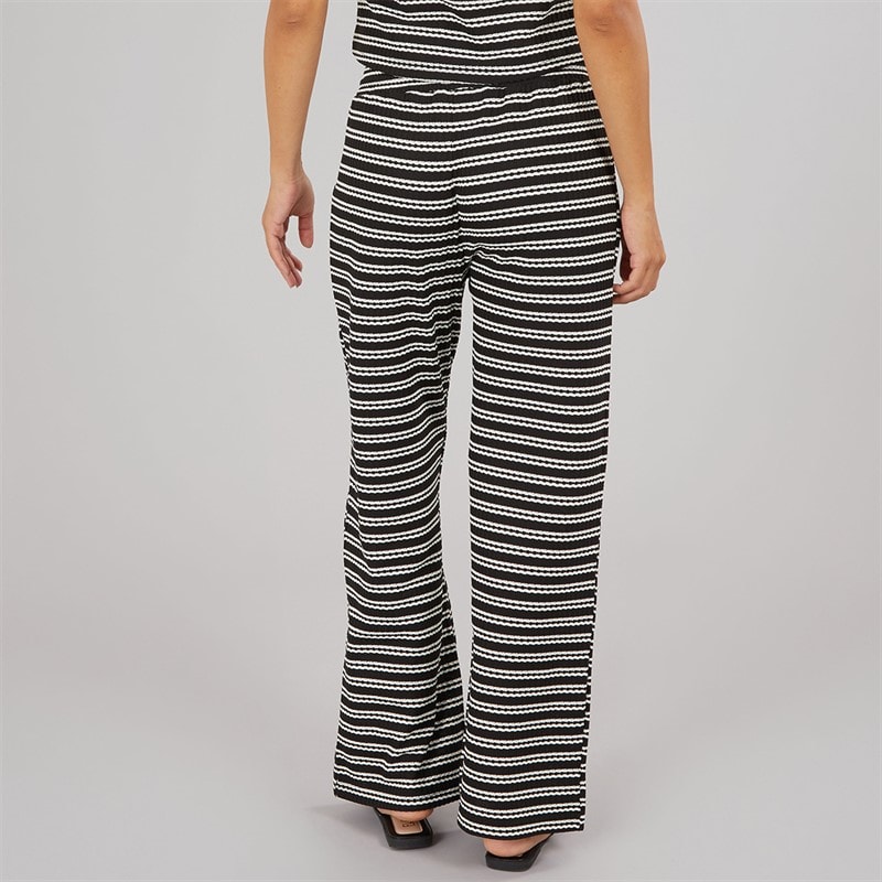 Womens Alice Stripe Trousers Black/Cream - Image 3