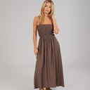 Womens Cilla A-Line Midi Dress Dark Taupe