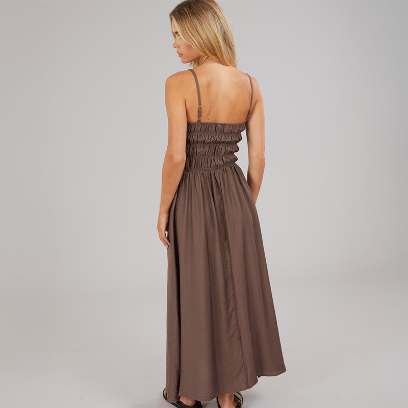 Womens Cilla A-Line Midi Dress Dark Taupe - Image 2