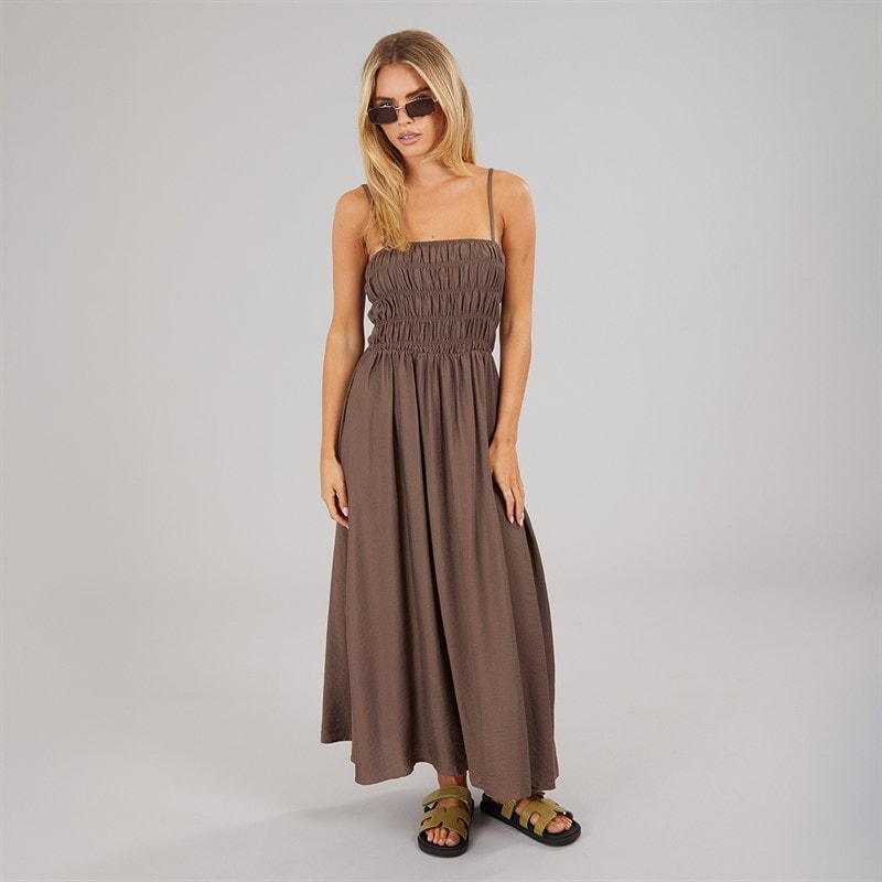 Womens Cilla A-Line Midi Dress Dark Taupe - Image 3