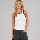 Womens Lucie Contrast Vest White/Black
