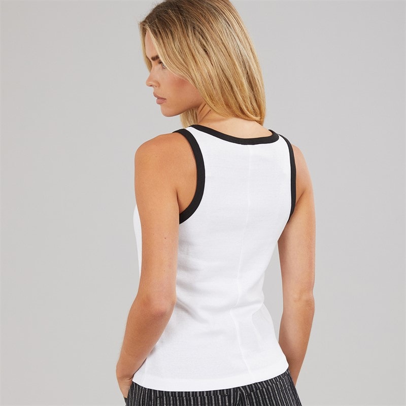 Womens Lucie Contrast Vest White/Black - Image 2