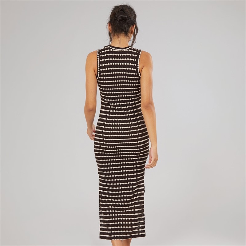 Womens Lynus Textured Maxi Dress Brown/Cream - Image 2
