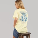 Womens Bloom Print T-Shirt Yellow/Blue