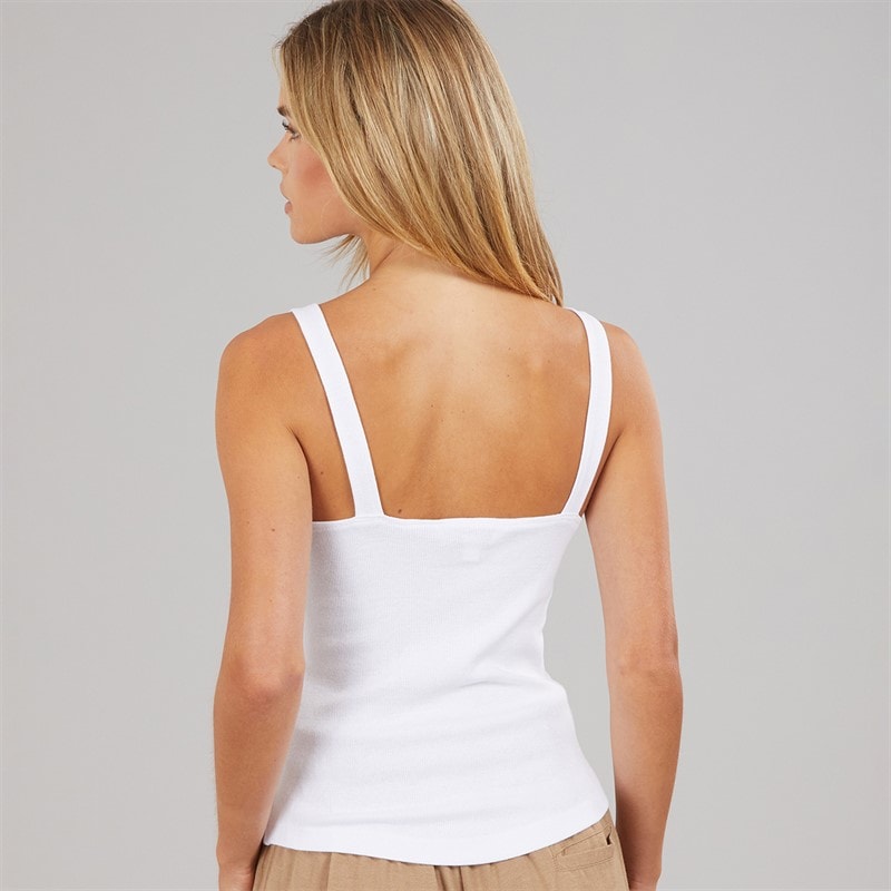 Womens Button Down Vest White - Image 2