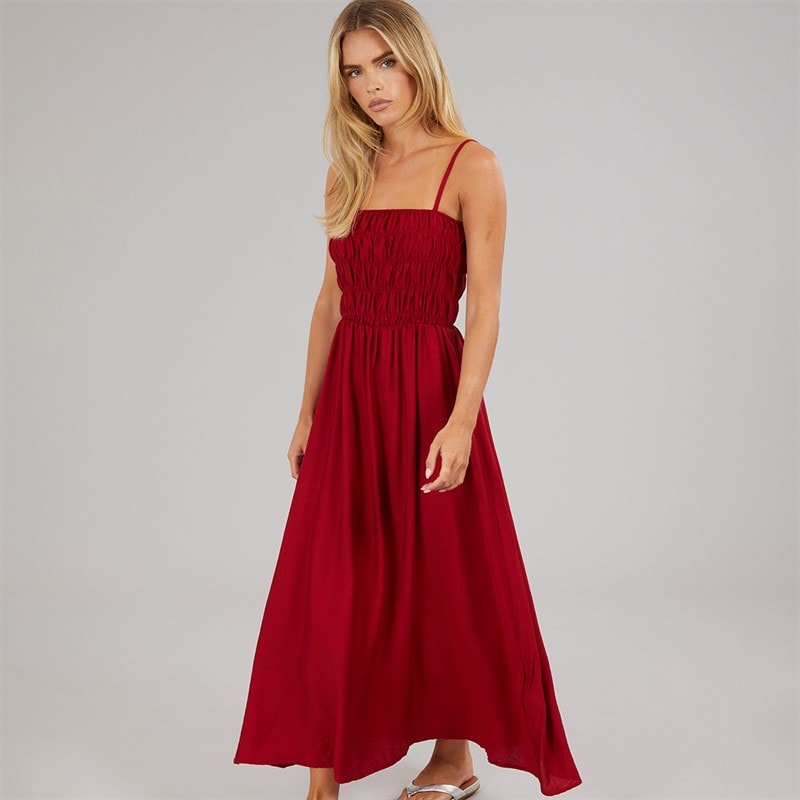Womens Cilla A-Line Midi Dress Red - Image 1