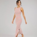 Womens Lynus Textured Maxi Dress Cream/Red