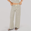 Womens Alice Stripe Trousers Cream/Black