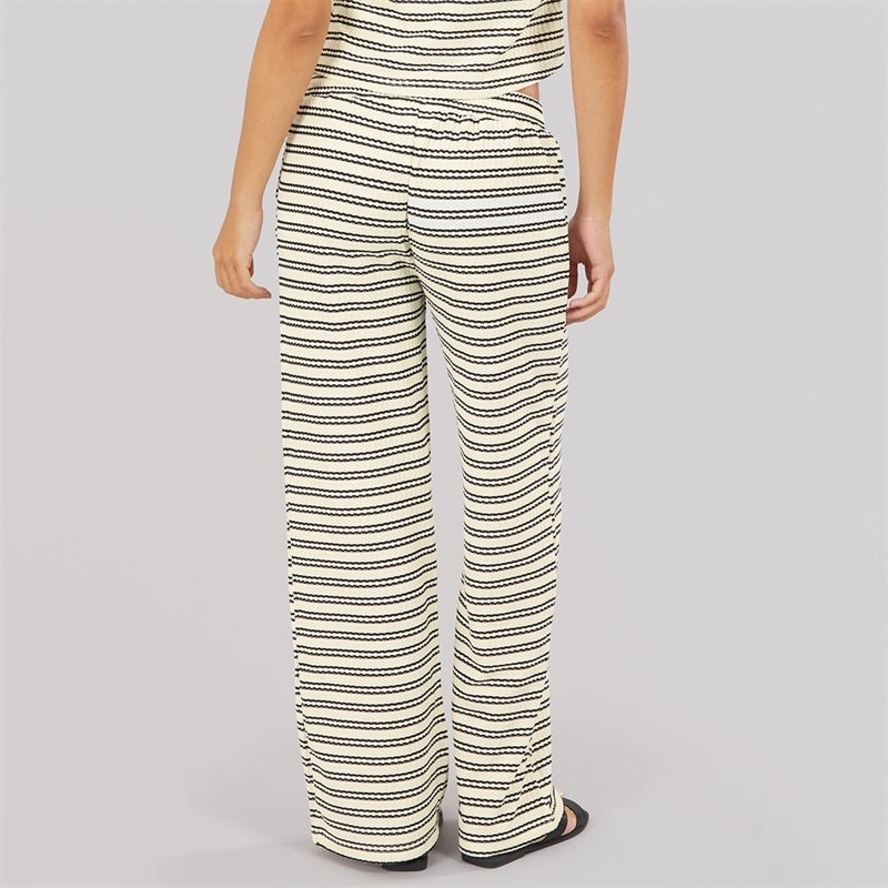 Womens Alice Stripe Trousers Cream/Black - Image 2