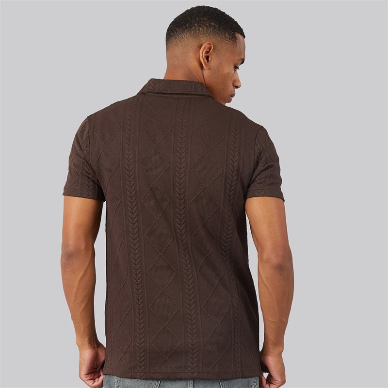 Mens Renix Polo Shirt Bitter Chocolate - Image 2