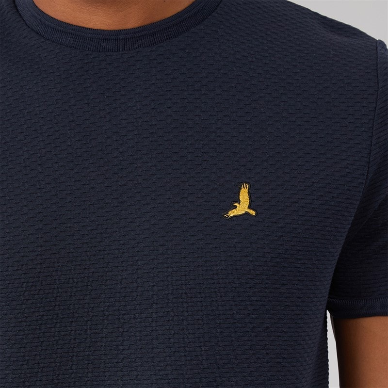 Mens Qunita Crew Neck T-Shirt Navy - Image 5