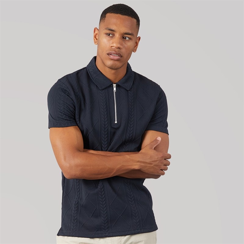 Mens Renix Polo Shirt Dark Navy - Image 3