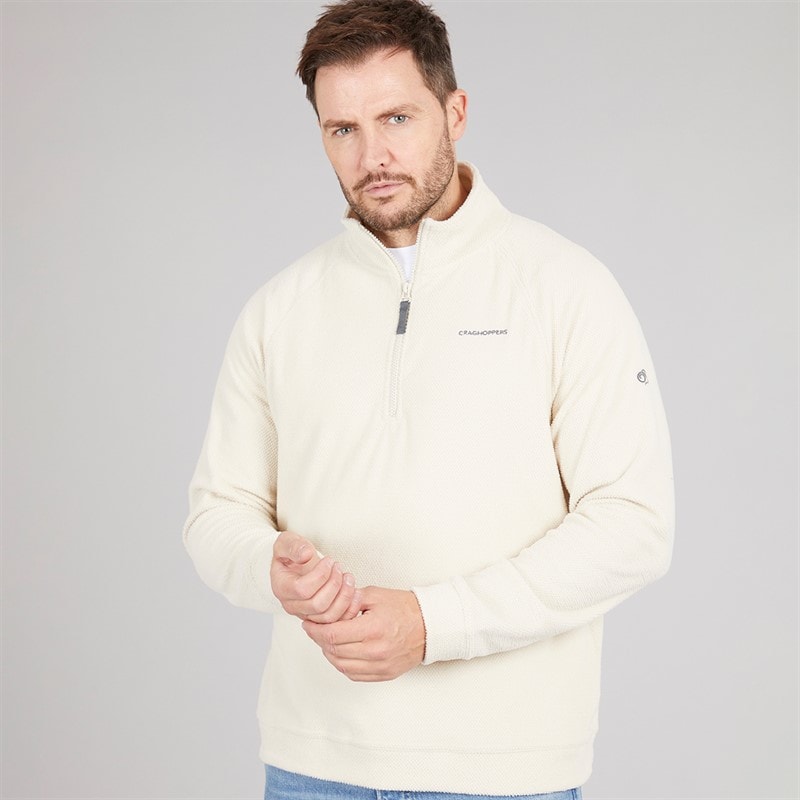 Mens Charlston Half Zip Fleece Stone - Image 1