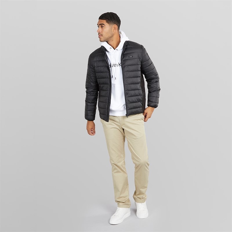 Mens Side Logo Puffer Jacket CK Black - Image 4