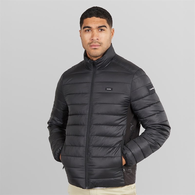 Mens Side Logo Puffer Jacket CK Black - Image 5