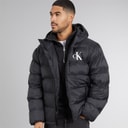 Mens Monogram Puffer Coat Black
