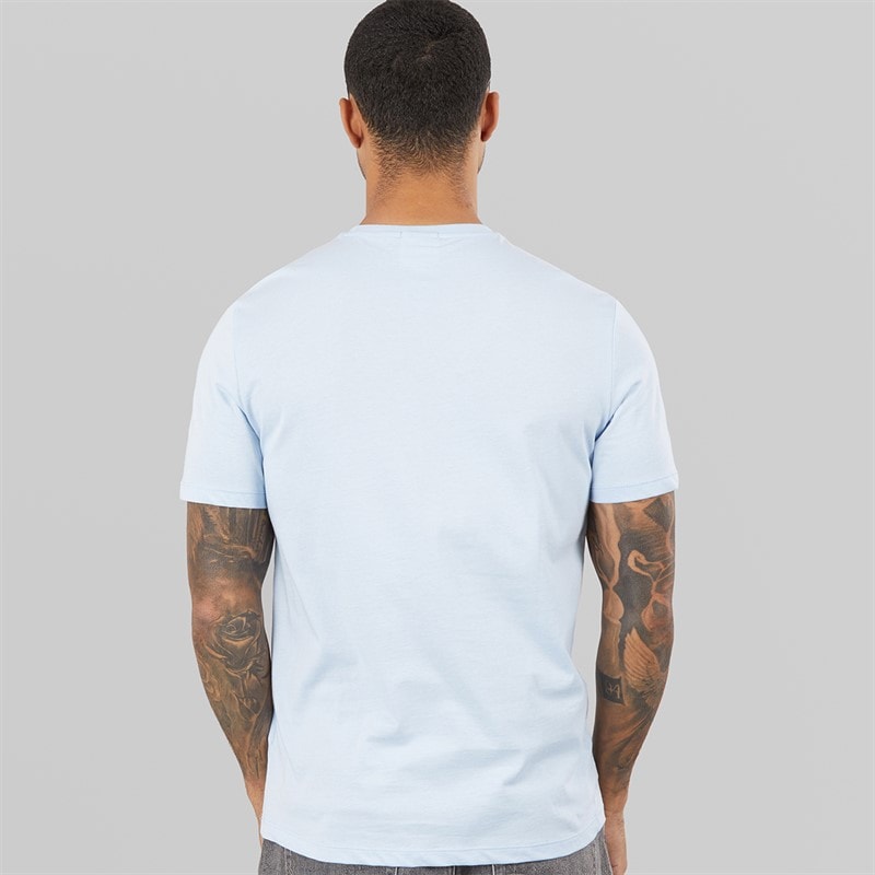 Mens Short Sleeve Micro Logo Crew Neck T-Shirt Breezy Blue - Image 2