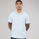 Mens Short Sleeve Refined Pique Tip Polo Shirt Breezy Blue