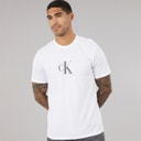 Mens Short Sleeve Distress Mono Graphic T-Shirt Bright White
