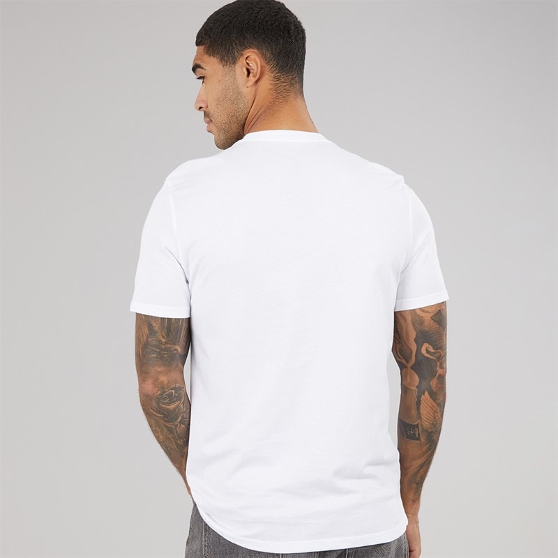 Mens Short Sleeve Distress Mono Graphic T-Shirt Bright White - Image 2