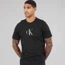 Mens Short Sleeve Distress Mono Graphic T-Shirt Black