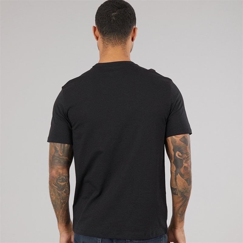Mens Short Sleeve Distress Mono Graphic T-Shirt Black - Image 2
