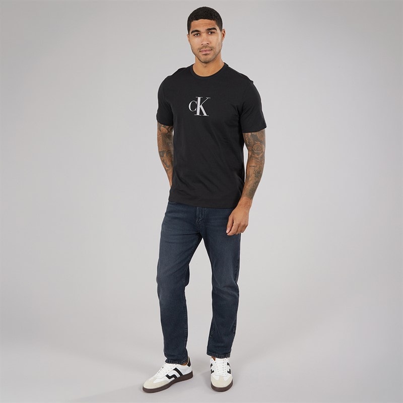 Mens Short Sleeve Distress Mono Graphic T-Shirt Black - Image 4