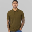 Mens Short Sleeve Refined Pique Tip Polo Shirt Crude Green