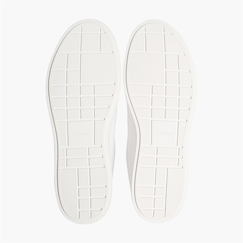 Mens Low Profile Cupsole Trainers Bright White/Oatmeal - Image 2