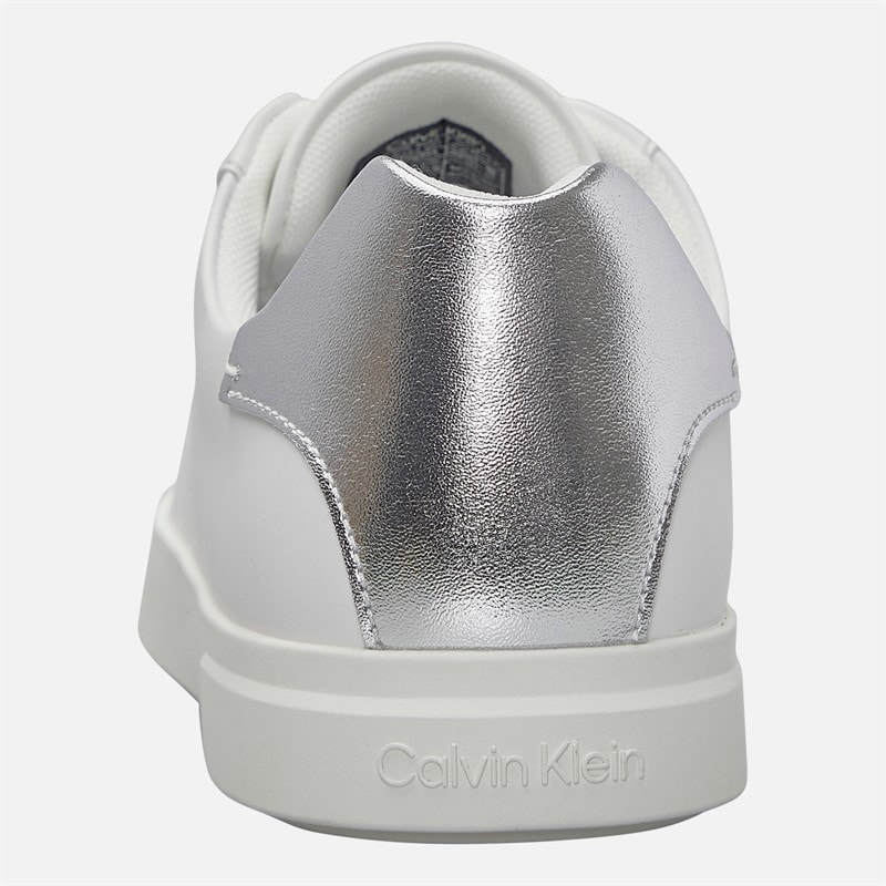 Womens Low Profile Cuspole Trainers Bright White/Silver - Image 3