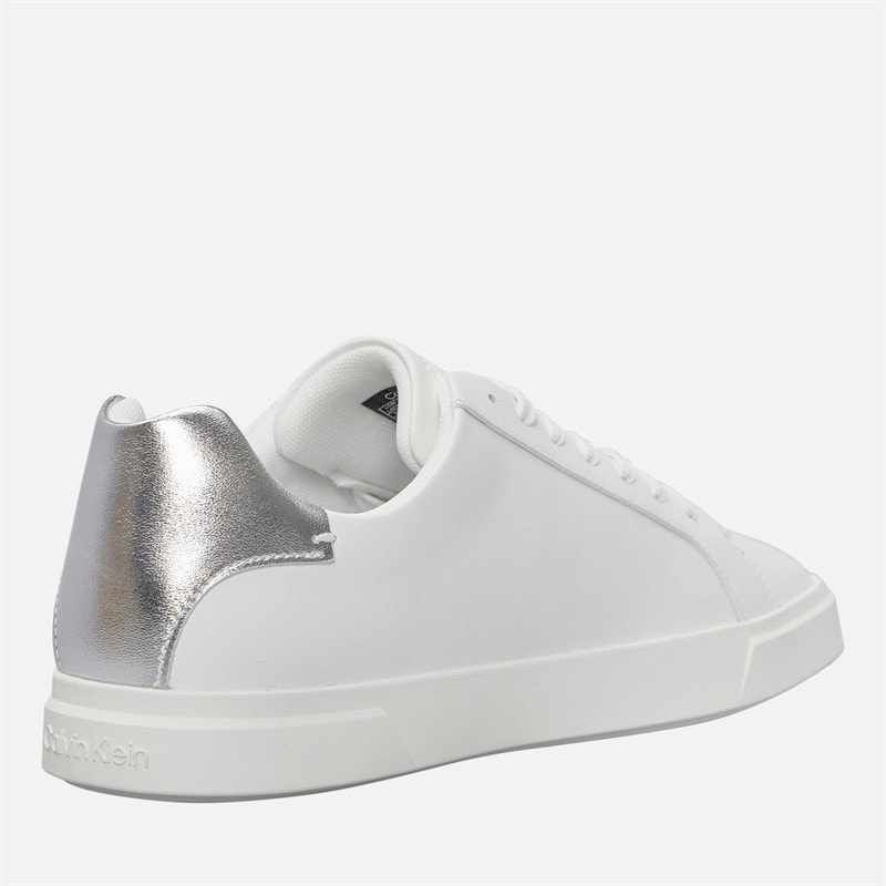 Womens Low Profile Cuspole Trainers Bright White/Silver - Image 5