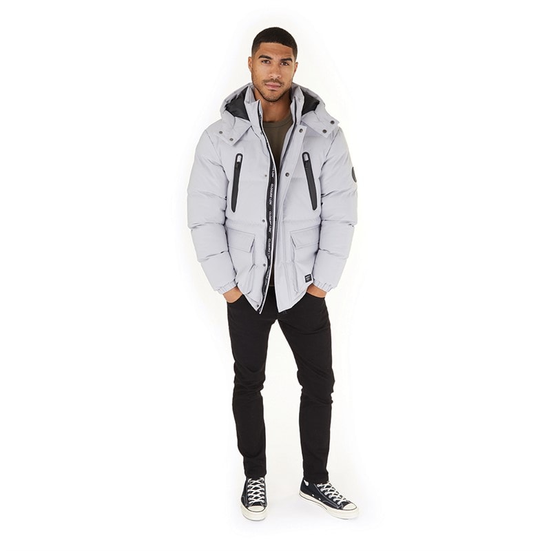 Mens Longline Expedition Jacket Ice Grey - Image 4