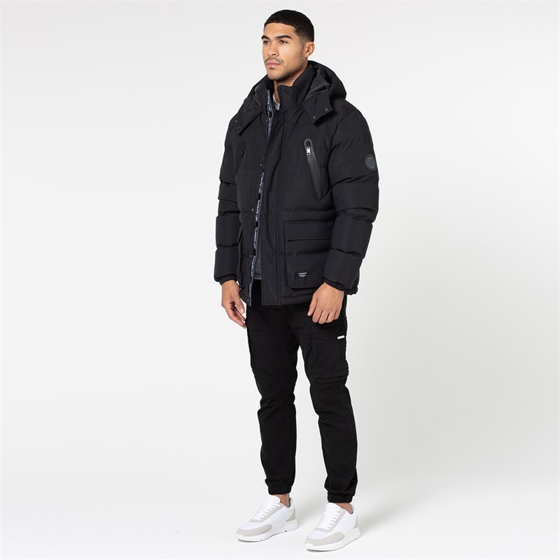 Mens Longline Expedition Jacket Black - Image 2
