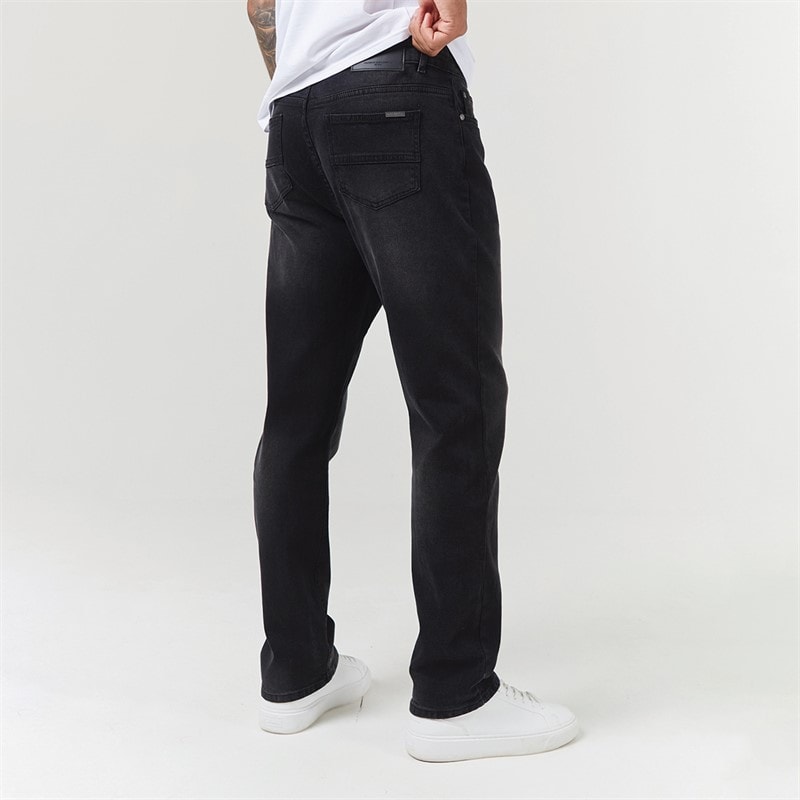Mens Straight Fit Jeans Black - Image 2