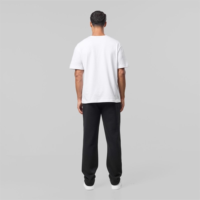 Mens Relaxed Fit Open Hem Joggers Black - Image 4