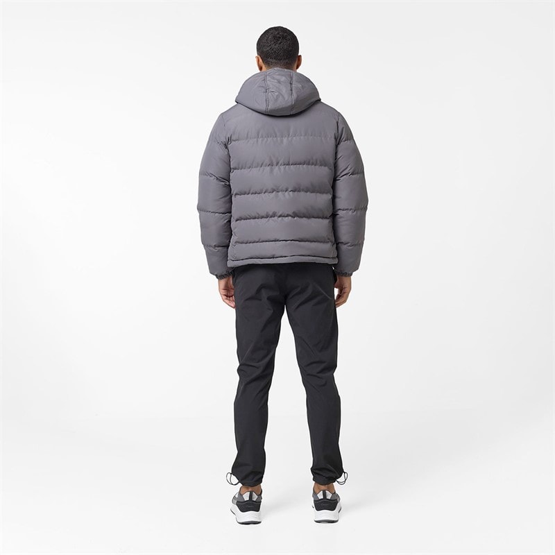 Mens Tech Logo Puffer Jacket Charcoal - Image 2