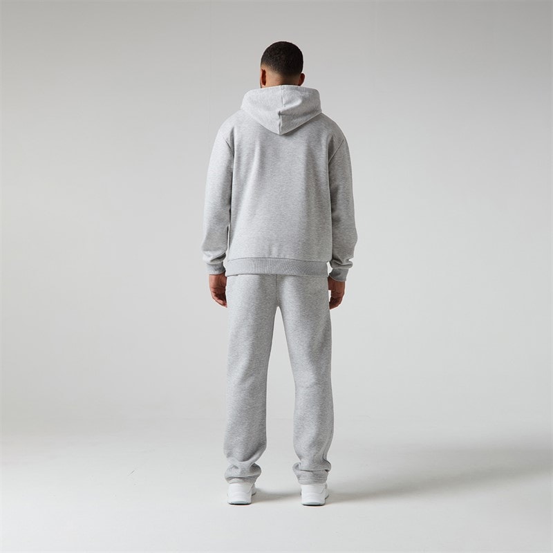 Mens Relaxed Open Hem Joggers Light Grey Marl - Image 2