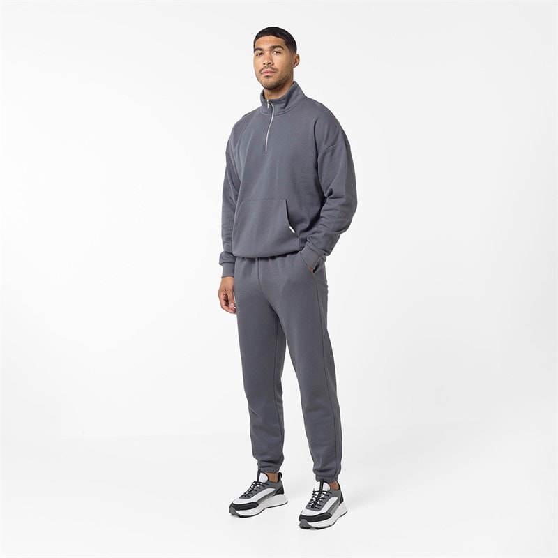 Mens Relaxed Fit Joggers Charcoal - Image 4