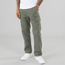 Mens Smart Open Hem Utility Trousers Khaki