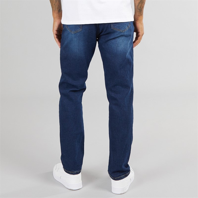 Mens Straight Fit Denim Jeans Dark Blue - Image 2