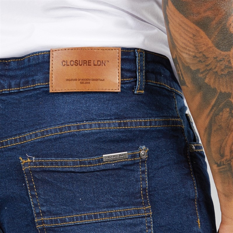 Mens Straight Fit Denim Jeans Dark Blue - Image 3