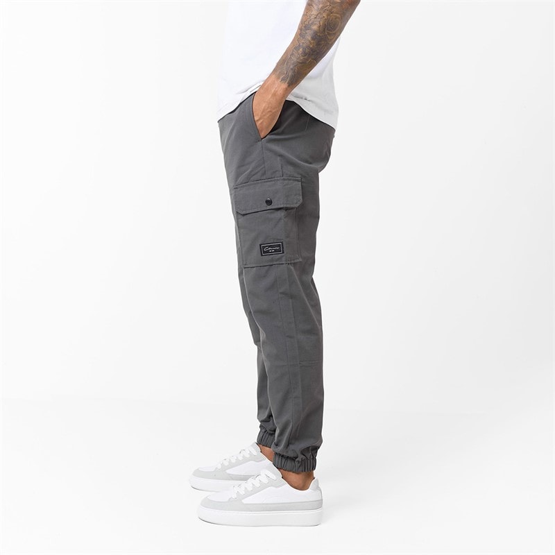 Mens Utility Cargo Pants Charcoal - Image 2