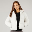 Womens Storm Cuff Short Puffer Jacket Stone