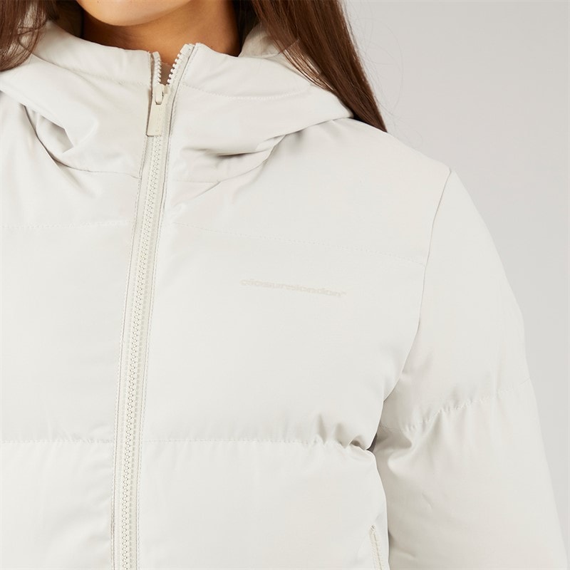 Womens Storm Cuff Short Puffer Jacket Stone - Image 3