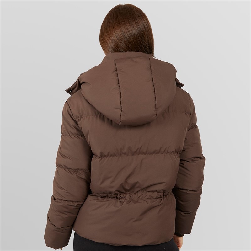 Womens Adjustable Waist Puffer Coffee - Image 2