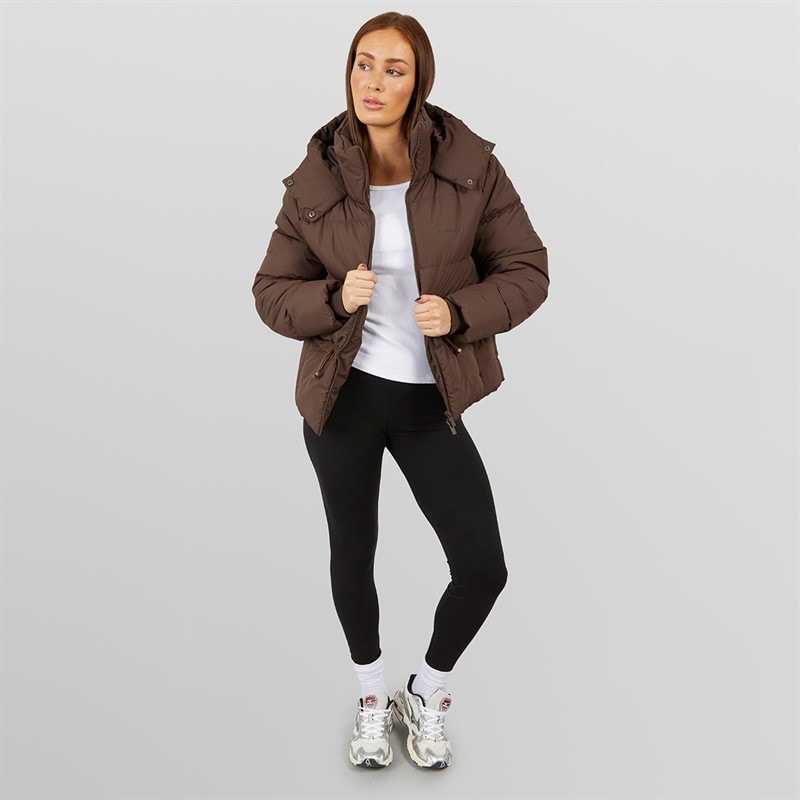 Womens Adjustable Waist Puffer Coffee - Image 4