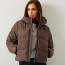 Womens Storm Cuff Short Puffer Jacket Coffee