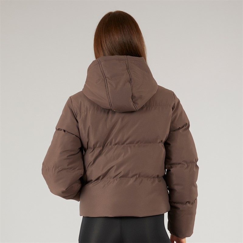 Womens Storm Cuff Short Puffer Jacket Coffee - Image 2